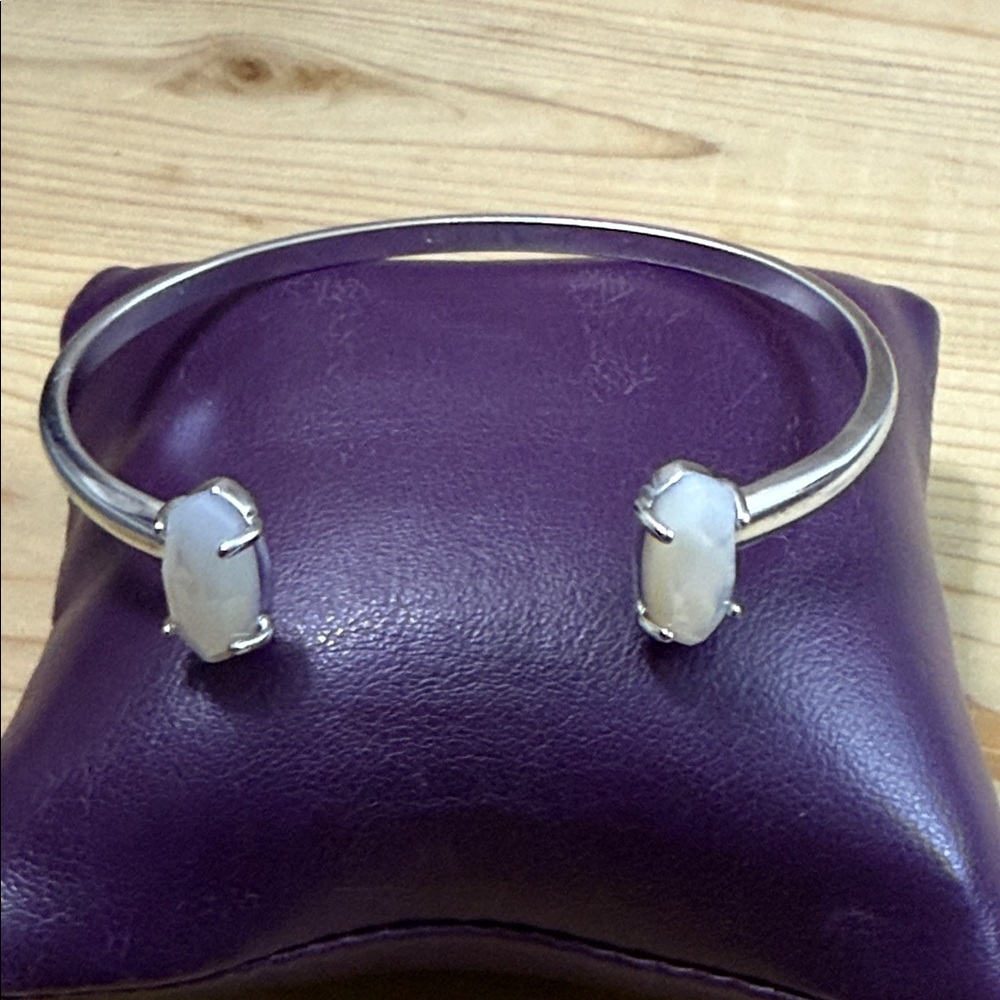 Kendra Scott Silver Bracelet with White Stones